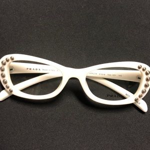 Prada Eyeglasses White with Silver studs